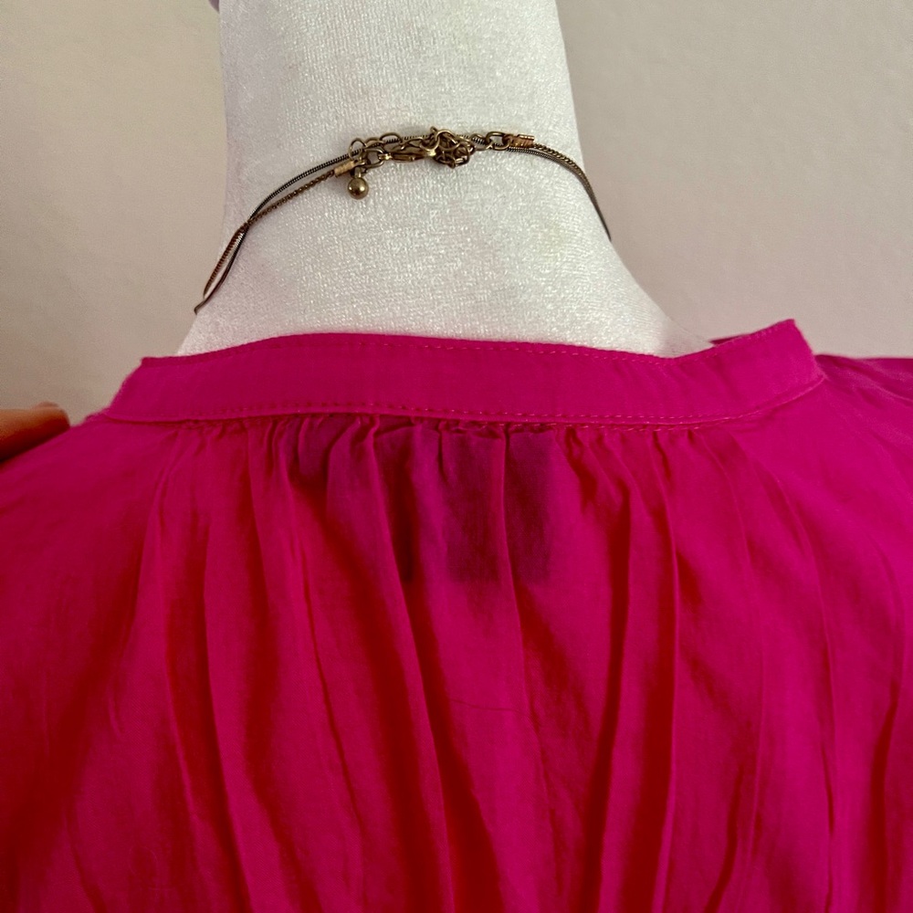 Gap Pink Eyelet Lace Button-Front Midi Dress w/ Slip - Size Small - Picture 4 of 8